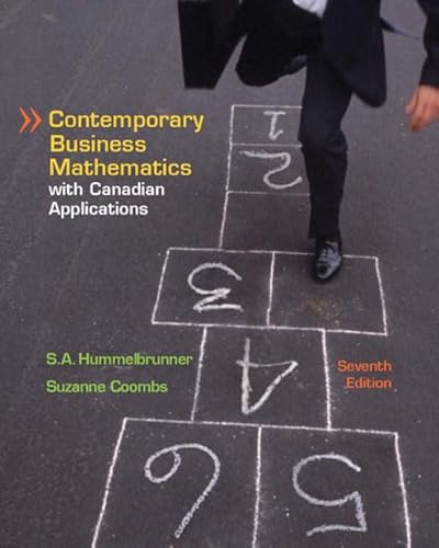 Beispielbild fr Contemporary Business Mathematics with Canadian Applications zum Verkauf von Mispah books