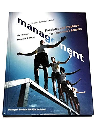 Immagine dell'editore per Management: Principles and Practices for Tomorrow*s Leaders, Second Canadian Edition (2nd Edition) venduto da dsmbooks