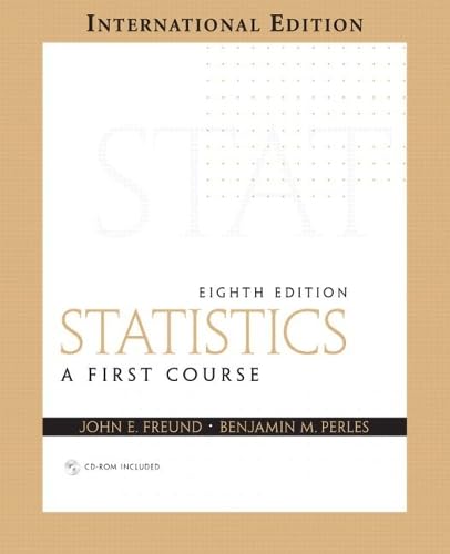 9780131212060: Statistics: A First Course: A First Course: International Edition