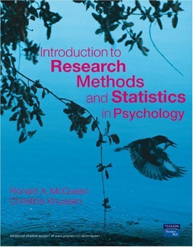 9780131249400: Introduction to Research Methods and Statistics in Psychology