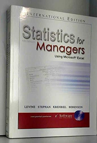 Stock image for Statistics for Managers Using Microsoft Excel for sale by Cambridge Rare Books