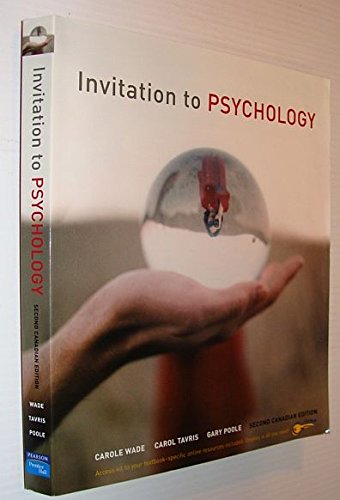 Stock image for Invitation To Psychology, Second Canadian Edition (2nd Edition) for sale by Irish Booksellers