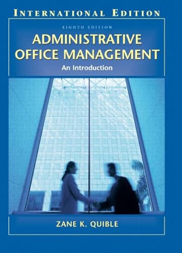 Stock image for Administrative Office Management: IntQuible, Zane K. for sale by Iridium_Books