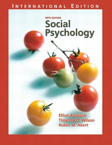 Beispielbild fr Social Psychology. International Edition (Pie) zum Verkauf von medimops