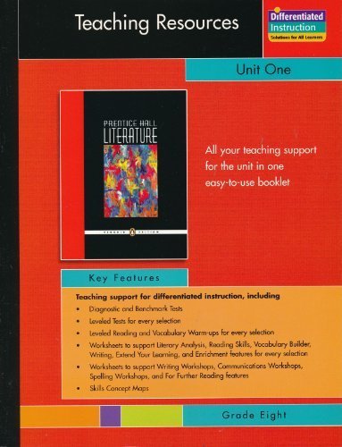 Stock image for PRENTICE HALL LITERATURE PENGUIN EDITION TEACHING RESOURCES UNIT 1: FICTION AND NONFICTION GRADE 8 2007C for sale by SecondSale