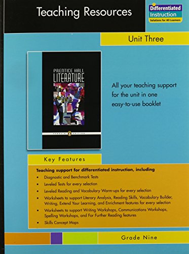 9780131342033: Prentice Hall Literature Penguin Edition Teaching Resources Unit 3: Essays and Articles Grade 9 2007c