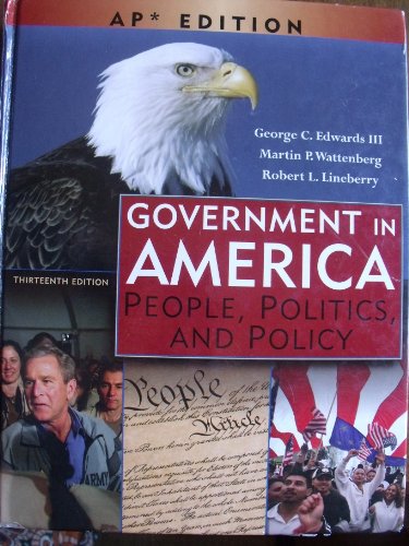 Imagen de archivo de Government in America: People, Politics, and Policy: Advanced Placement Edition a la venta por SecondSale