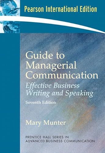 9780131355354: Guide to Managerial Communication (Guide to Business Communication Series): International Edition