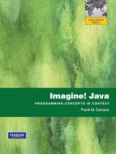 9780131377158: Imagine! Java: Programming Concepts in Context: International Edition