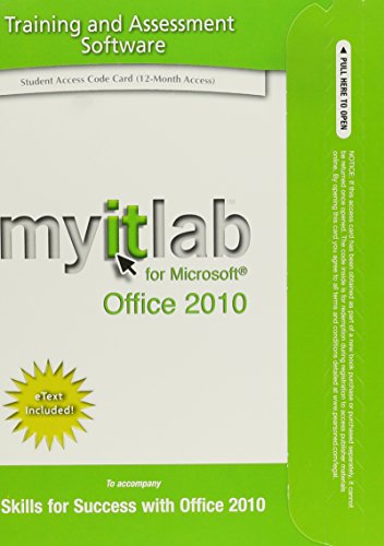 Stock image for myitlab with Pearson eText -- Access Card -- for Skills for Success with Office 2010 for sale by BookHolders