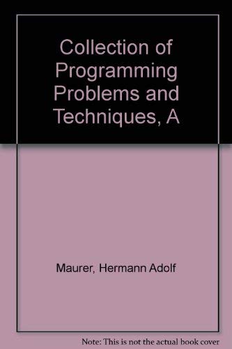 Stock image for A Collection of Programming Problems and Techniques for sale by Better World Books