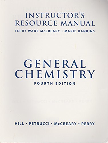 Imagen de archivo de General Chemistry Fouth Edition (Intructor's Resource Manual) ; 9780131403161 ; 0131403168 a la venta por APlus Textbooks