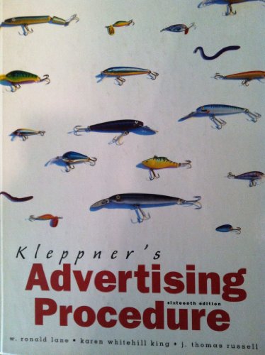 Beispielbild fr Kleppner's Advertising Procedure (16th Edition) zum Verkauf von Wonder Book