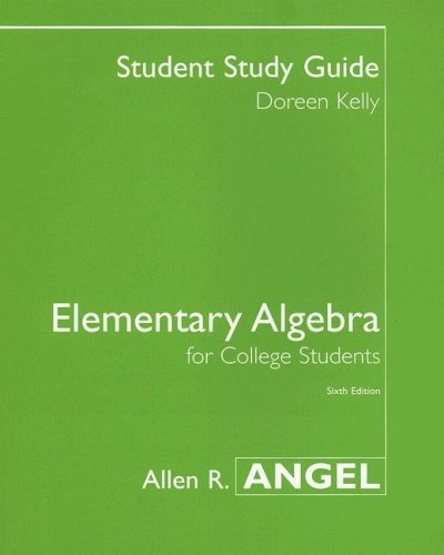 Stock image for Student Study Guide for Elementary Algebra for College Students for sale by Iridium_Books