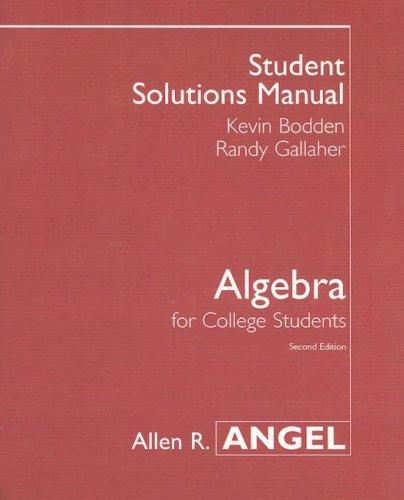 Beispielbild fr Algebra for College Students: Student Solutions Manual zum Verkauf von ThriftBooks-Dallas