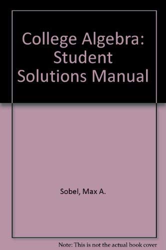 9780131418707: Student Solutions Manual (College Algebra)