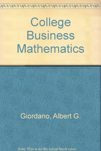 Beispielbild fr College Business Mathematics zum Verkauf von Book Lover's Warehouse