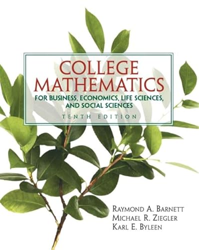 Imagen de archivo de College Mathematics for Business, Economics, Life Sciences and Social Sciences a la venta por ThriftBooks-Atlanta