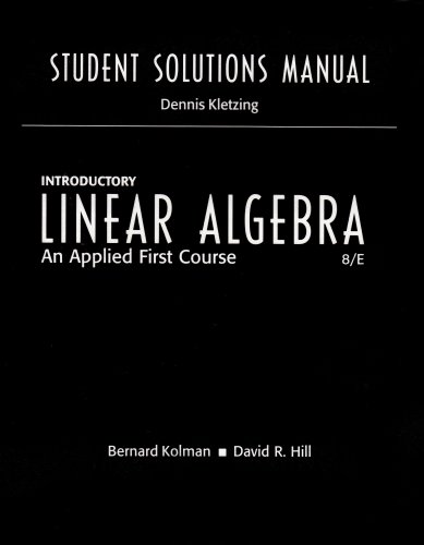 Stock image for Student Solutions Manual for Introductory Linear Algebra: An Applied First Course for sale by SecondSale