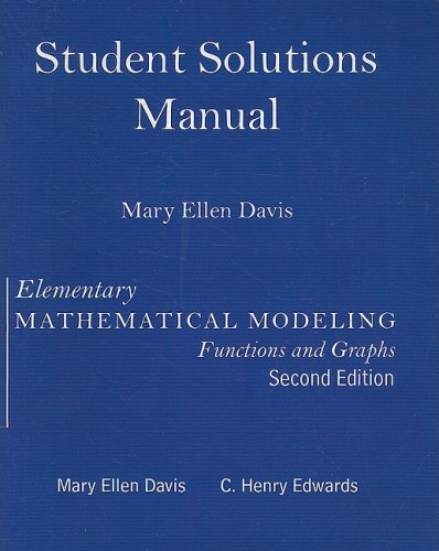 Imagen de archivo de Student Solutions Manual for Elementary Math Modeling Updated a la venta por Iridium_Books
