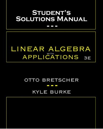 Imagen de archivo de Student's Solutions Manual for Linear Algebra with Applications a la venta por ThriftBooks-Dallas