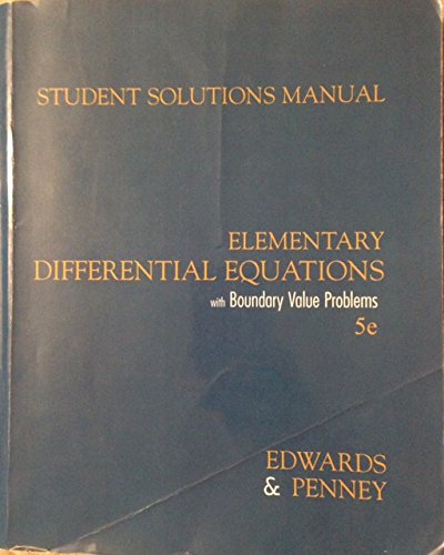 Beispielbild fr Elementary Differential Equations W/Boundary Value Problems (Student Solutions Manual) zum Verkauf von SecondSale