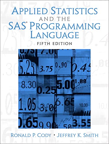 Beispielbild fr Applied Statistics and the SAS Programming Language zum Verkauf von BooksRun