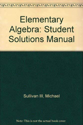 9780131468221: Student Solutions Manual for Elementary Algebra