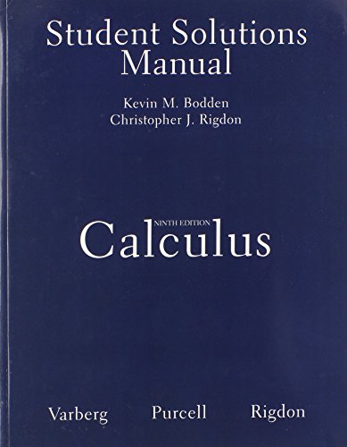 Imagen de archivo de Student Solutions Manual for Calculus a la venta por Jenson Books Inc