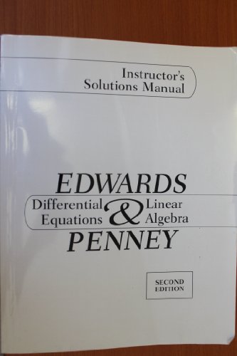 Beispielbild fr Differential Equations & Linear Algebra: Instructor*s solution Manual zum Verkauf von dsmbooks