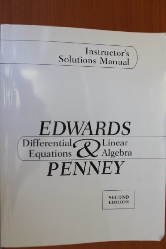 9780131481480: Differential Equations & Linear Algebra: Instructor's solution Manual