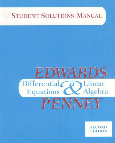 Stock image for Differential Equations & Linear Algebra, Student Solutions Manual for sale by St Vincent de Paul of Lane County