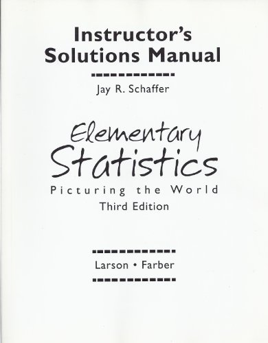 9780131483187: Instructor's Solutions Manual for Elementary Statistics:Picturing the World