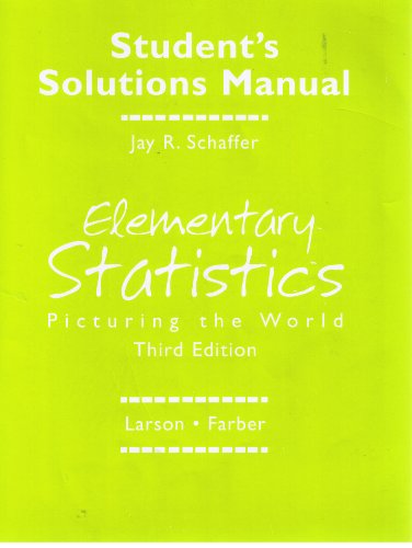 Imagen de archivo de Elementary Statistics: Student Solutions Manual a la venta por HPB-Red