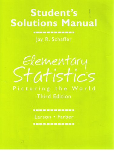 Stock image for Elementary Statistics: Student Solutions Manual for sale by HPB-Red