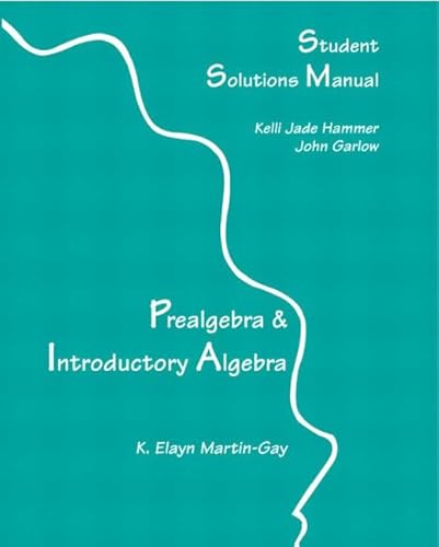 Beispielbild fr Prealgebra & Introductory Algebra: Student Solutions Manual zum Verkauf von Wonder Book