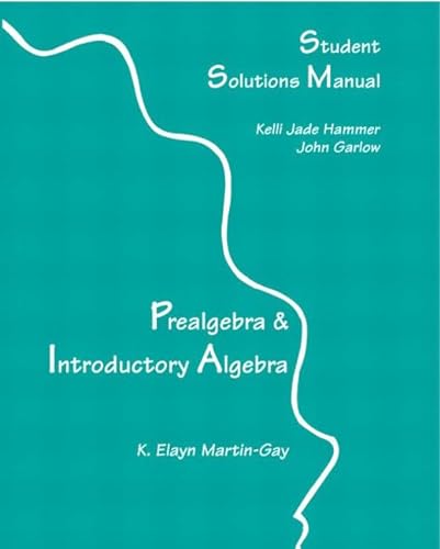 Stock image for Prealgebra & Introductory Algebra: Student Solutions Manual for sale by BookDepart