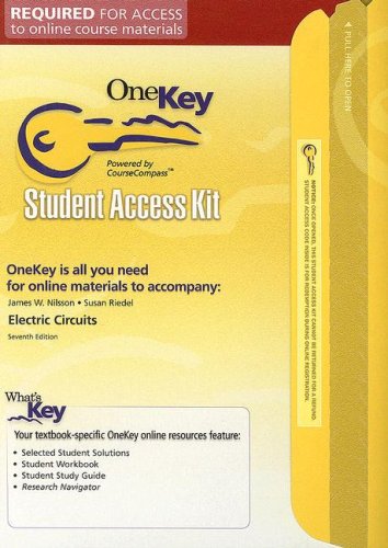 Electric Circuits Student Access Kit (OneKey) (9780131485532) by Nilsson, James W; Riedel, Susan