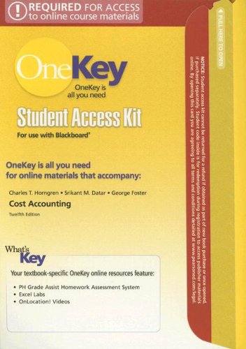 Immagine dell'editore per Cost Accounting Student Access Kit (OneKey) venduto da Jadewalky Book Company