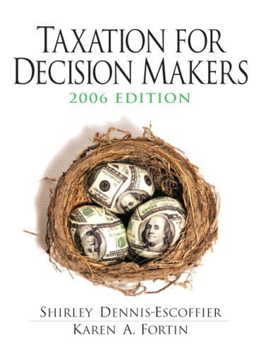 Imagen de archivo de Taxation For Decision Makers a la venta por HPB-Red