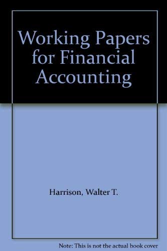 Beispielbild fr Working Papers for Financial Accounting zum Verkauf von Nationwide_Text