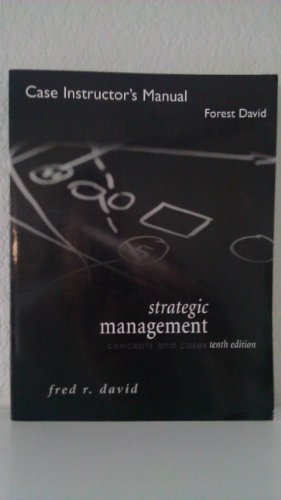 Beispielbild fr Case Instructor's Manual Strategic Management Concepts and Cases Tenth Edition zum Verkauf von HPB-Red