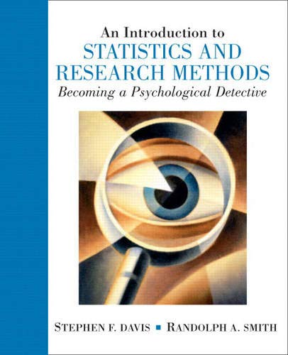 Imagen de archivo de Introduction to Statistics and Research Methods: Becoming a Psychological Detective, an a la venta por ThriftBooks-Atlanta
