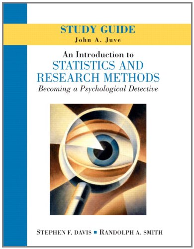 Beispielbild fr Study Guide: An Introduction to Statistics and Research Methods- Becoming a Psychological Detective zum Verkauf von Irish Booksellers