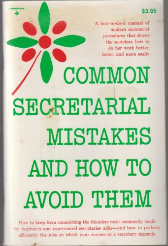 Imagen de archivo de COMMON SECRETARIAL MISTAKES AND HOW TO AVOID THEM a la venta por David H. Gerber Books (gerberbooks)