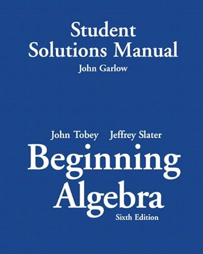 Student Solutions Manual for Beginng Algebra for Beginning Algebra (9780131530607) by Pearson Prentice Hall