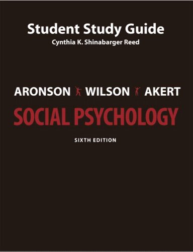 Beispielbild fr Study Guide for Social Psychology, 6th Edition zum Verkauf von Irish Booksellers