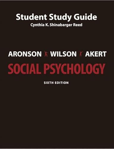 Stock image for Study Guide for Social Psychology, 6th Edition for sale by Irish Booksellers