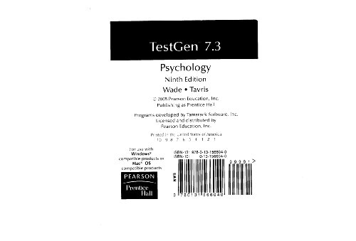 9780131566040: TestGen 7.3, Psychology