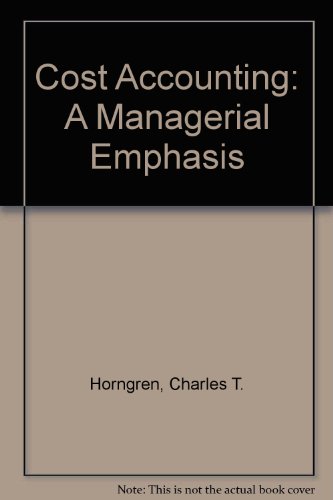 Imagen de archivo de Cost Accounting: A Managerial Emphasis a la venta por WorldofBooks